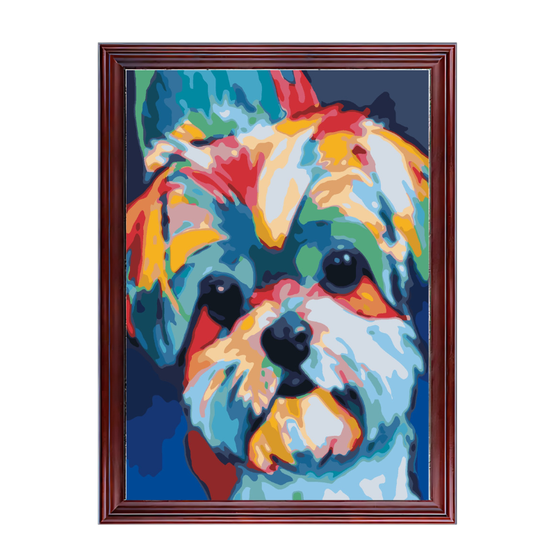 Colorful Cute Dog-Paint by Numbers