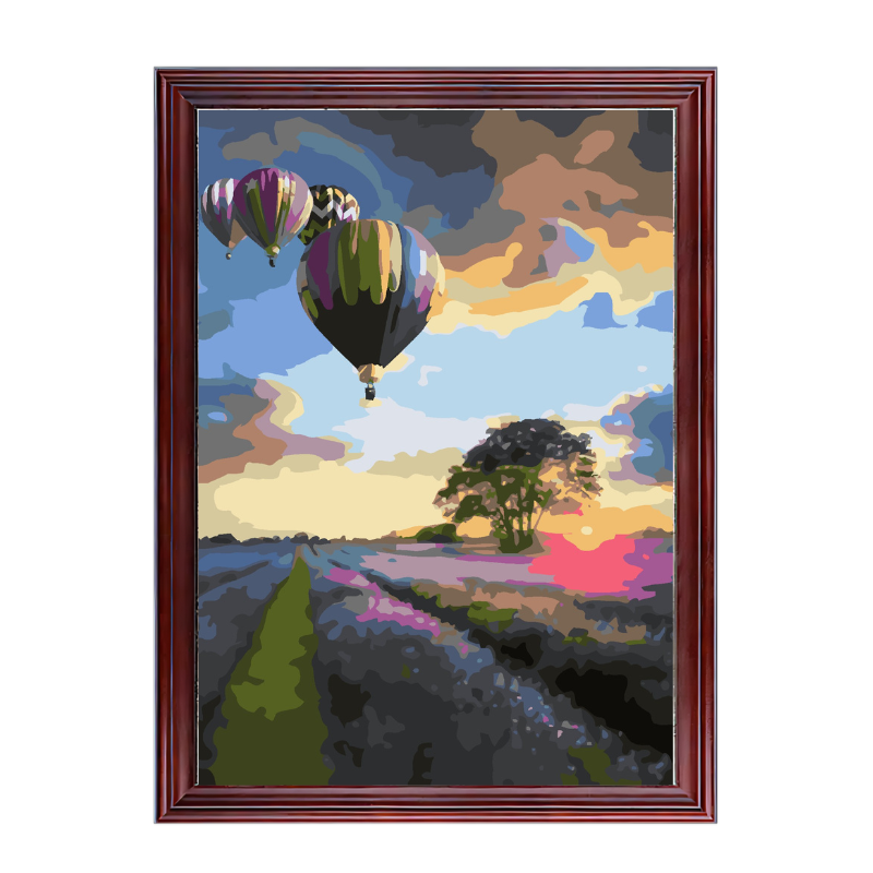 Hot Air Balloons and Flower Field-Paint by Numbers