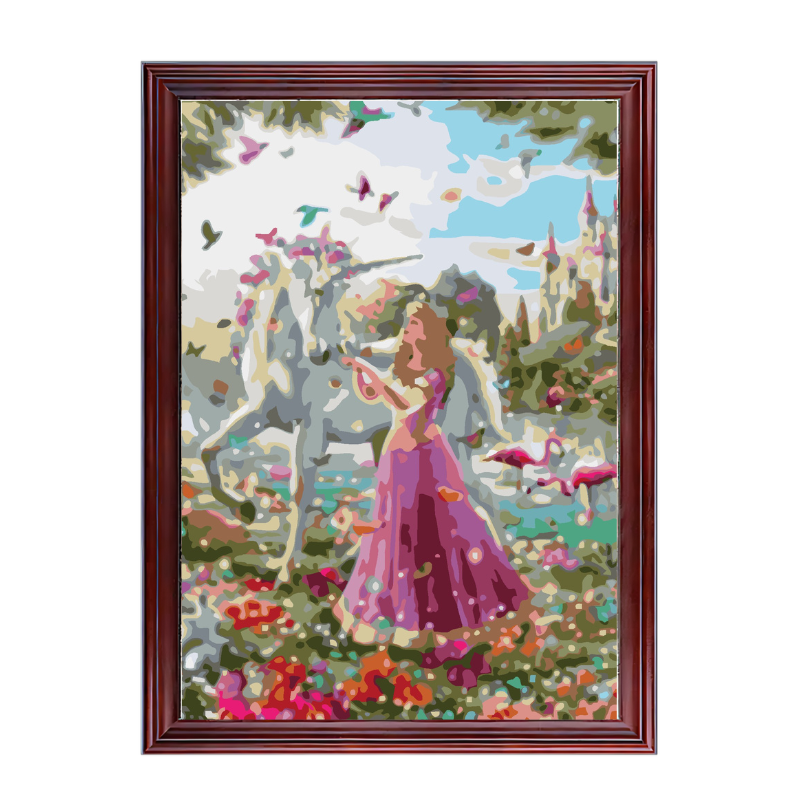 Princess and Unicorn-Paint by Numbers