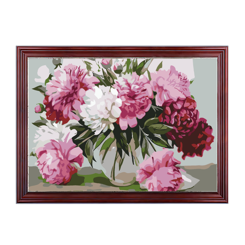 Peony Flowes in Vase-Paint by Numbers