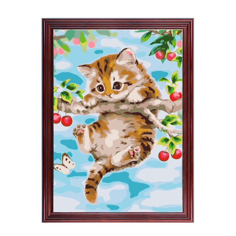 Little Cherry Cat-Paint by Numbers