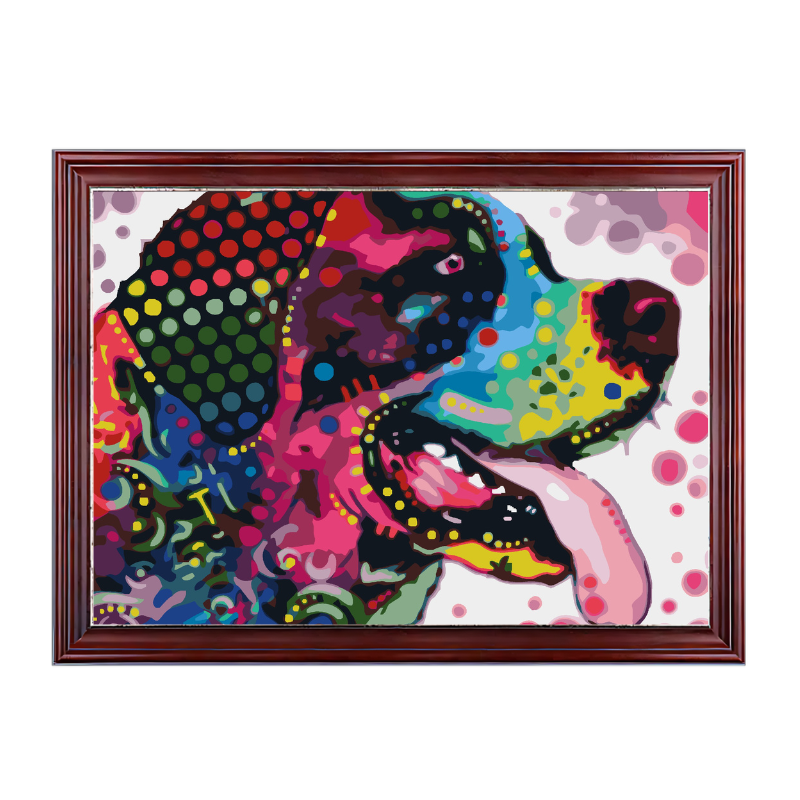 Colorful Dog 4-Paint by Numbers