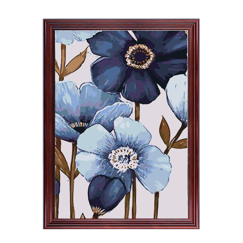 Blue Orchids Flowers-Paint by Numbers