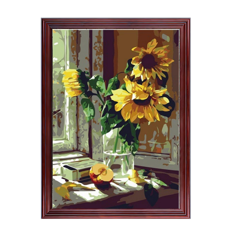 Sunflowers on the Windowsill-Paint by Numbers