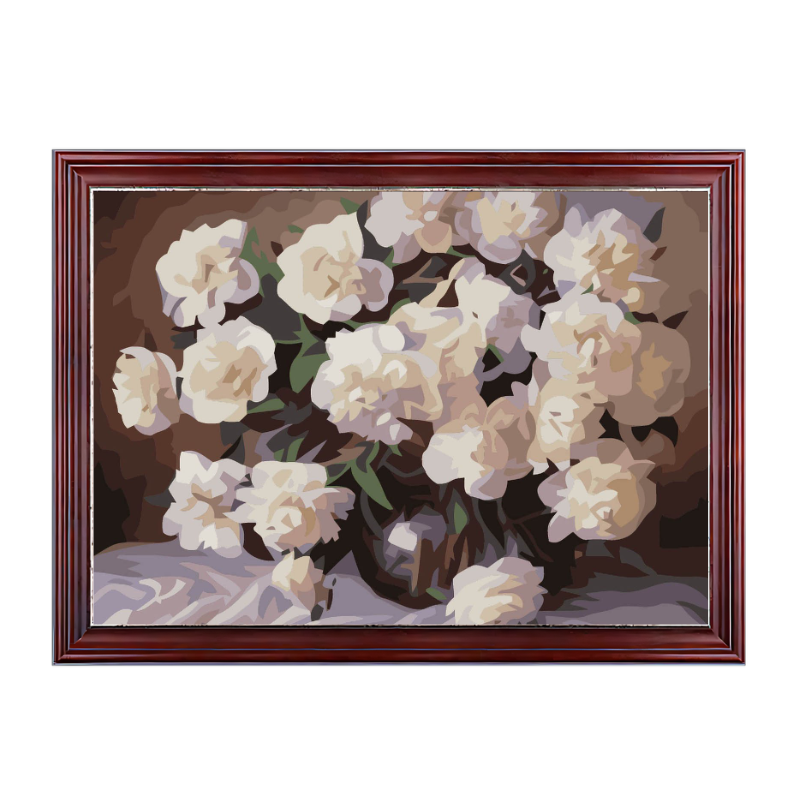 White Flowers-Paint by Numbers