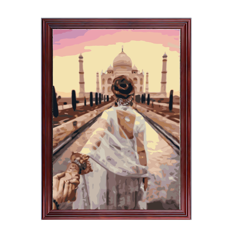 Romance in Taj Mahal-Paint by Numbers