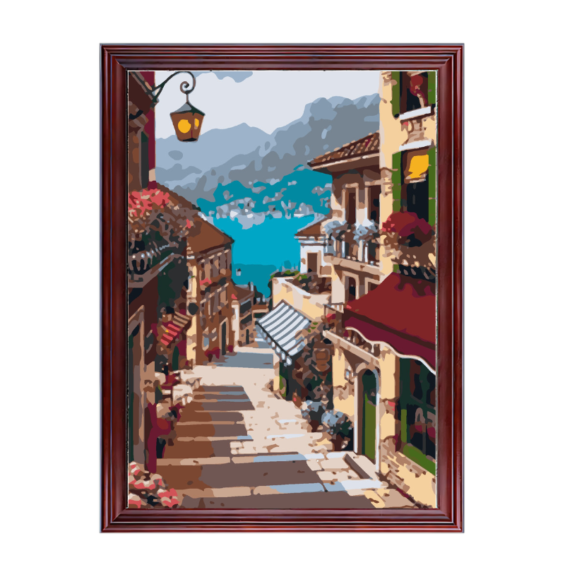 Romantic town-Paint by Numbers