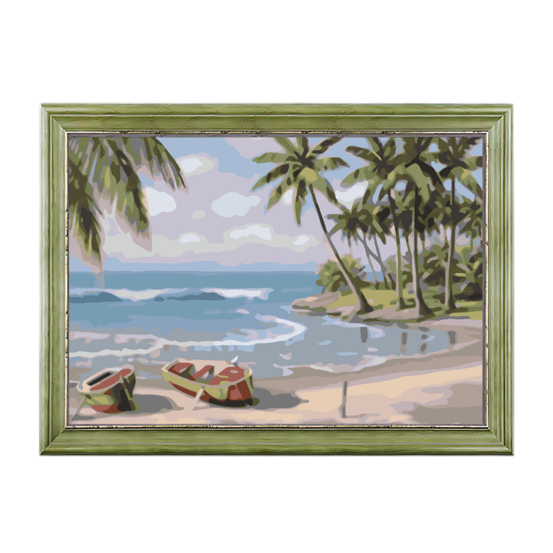 Beach Coconut Tree-Paint by Numbers