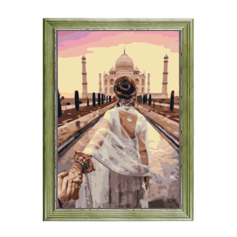 Romance in Taj Mahal-Paint by Numbers