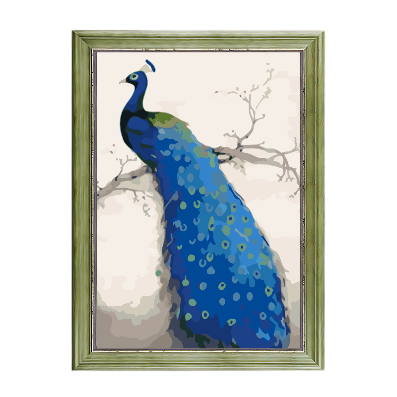 Blue Peacock-Paint by Numbers