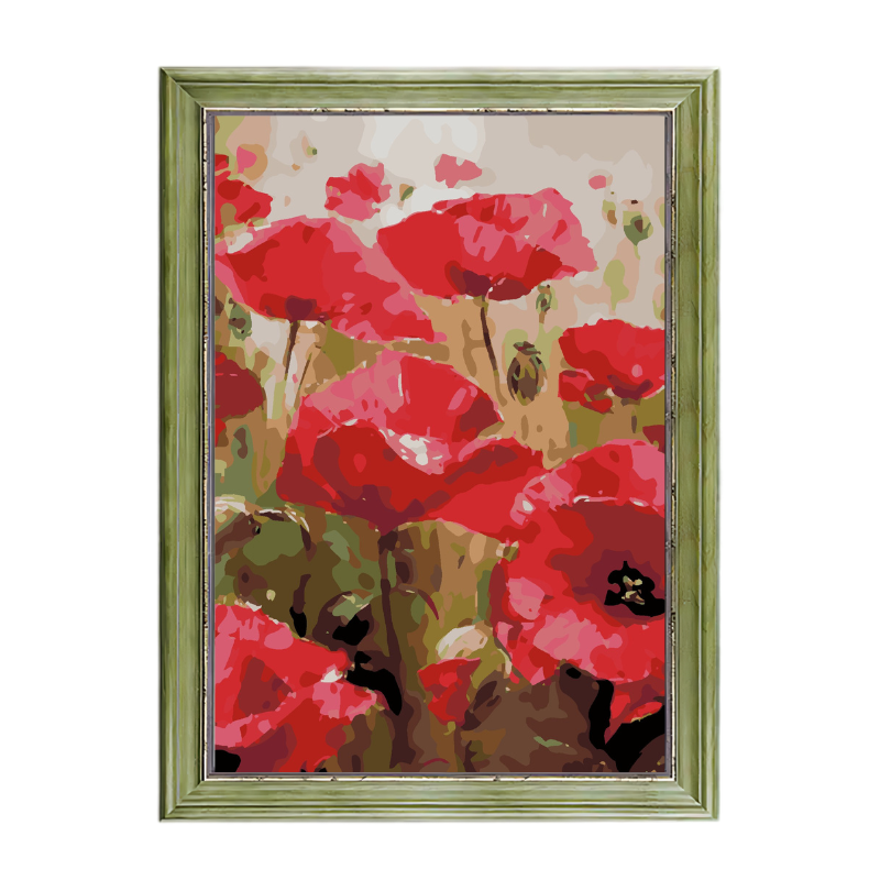 Red Poppies-Paint by Numbers