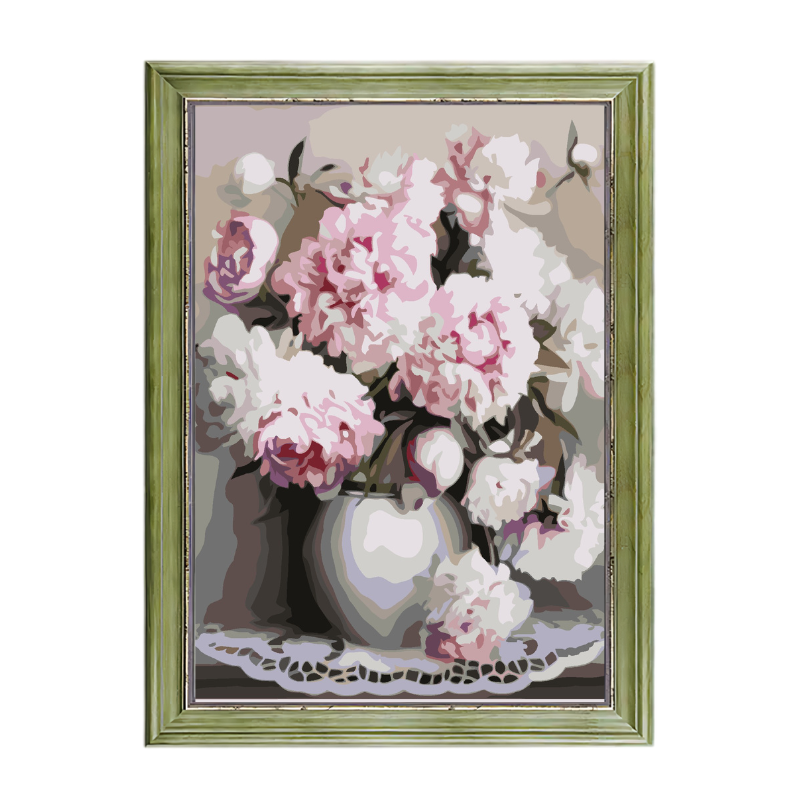 Vase of Peonies-Paint by Numbers