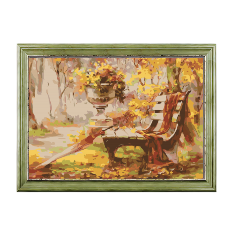 Autumn Bench-Paint by Numbers