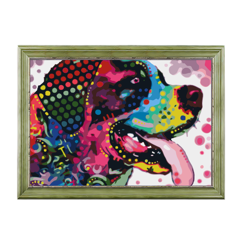 Colorful Dog 4-Paint by Numbers