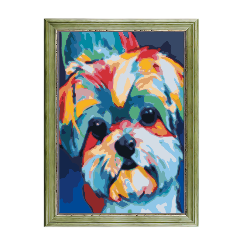 Colorful Cute Dog-Paint by Numbers