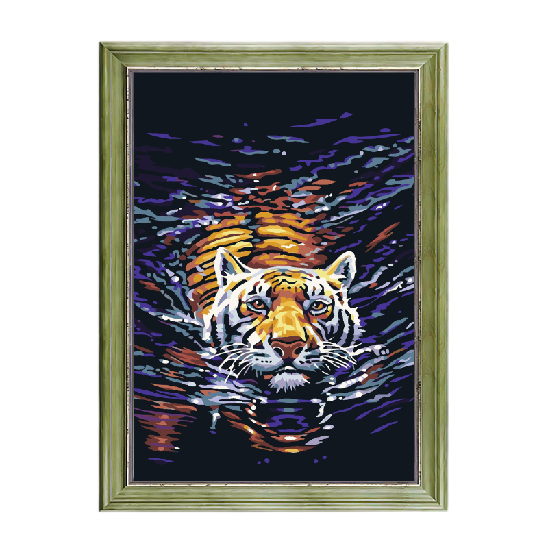 Tiger in Water-Paint by Numbers