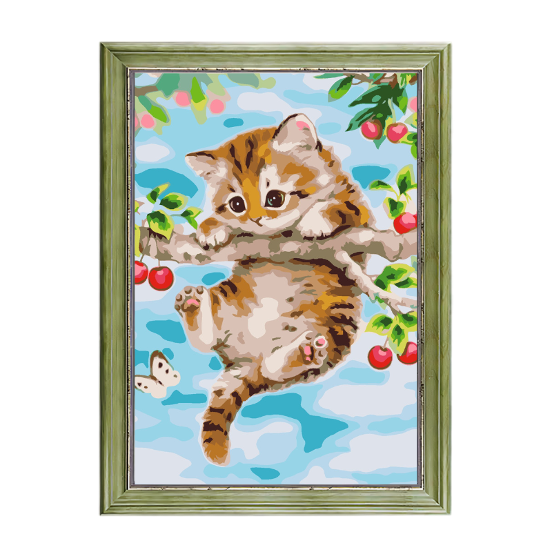 Little Cherry Cat-Paint by Numbers