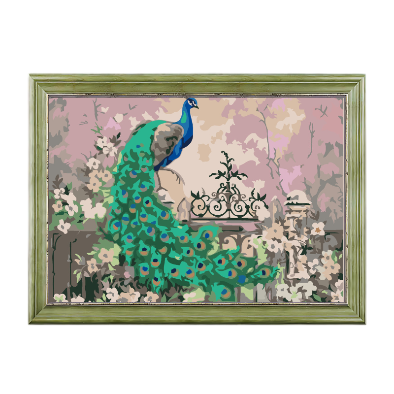 Peacock On The Door-Paint by Numbers