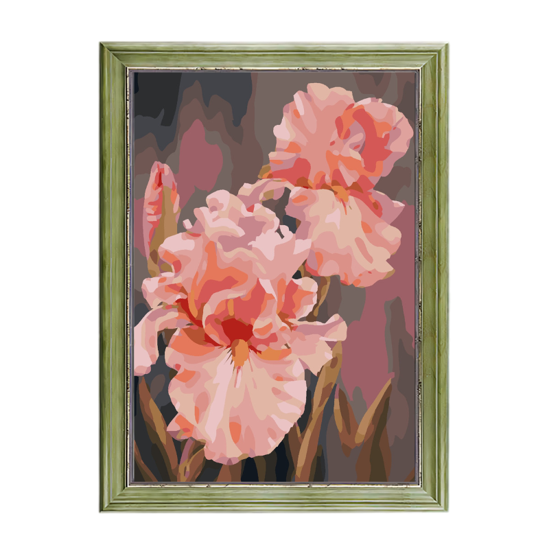 Pink Flowers-Paint by Numbers