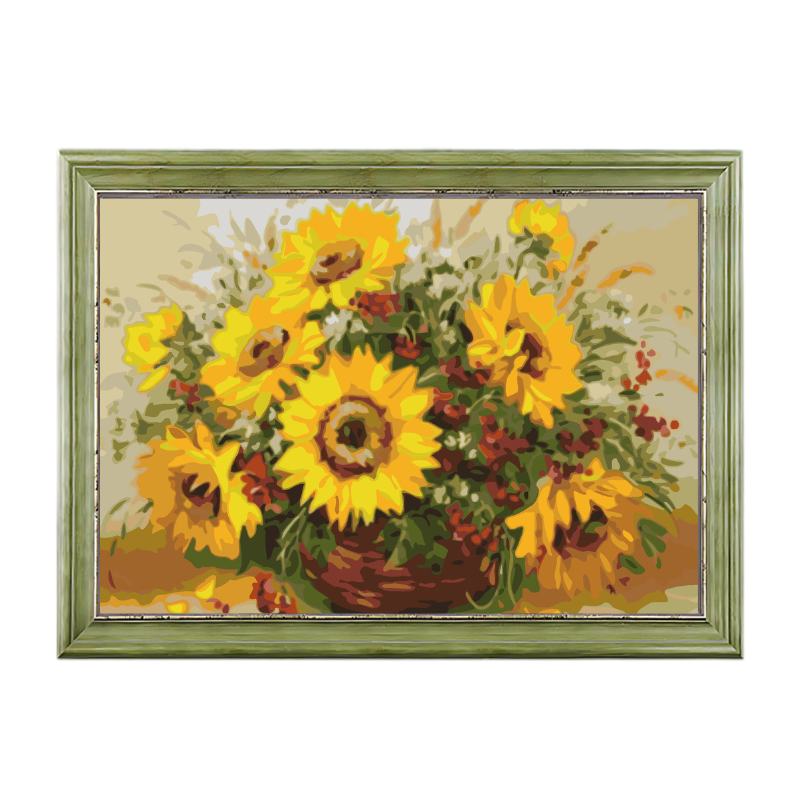 Sunflowers in the Pottery Jar-Paint by Numbers