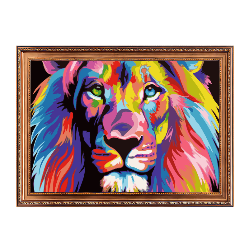 Colorful Lion-Paint by Numbers