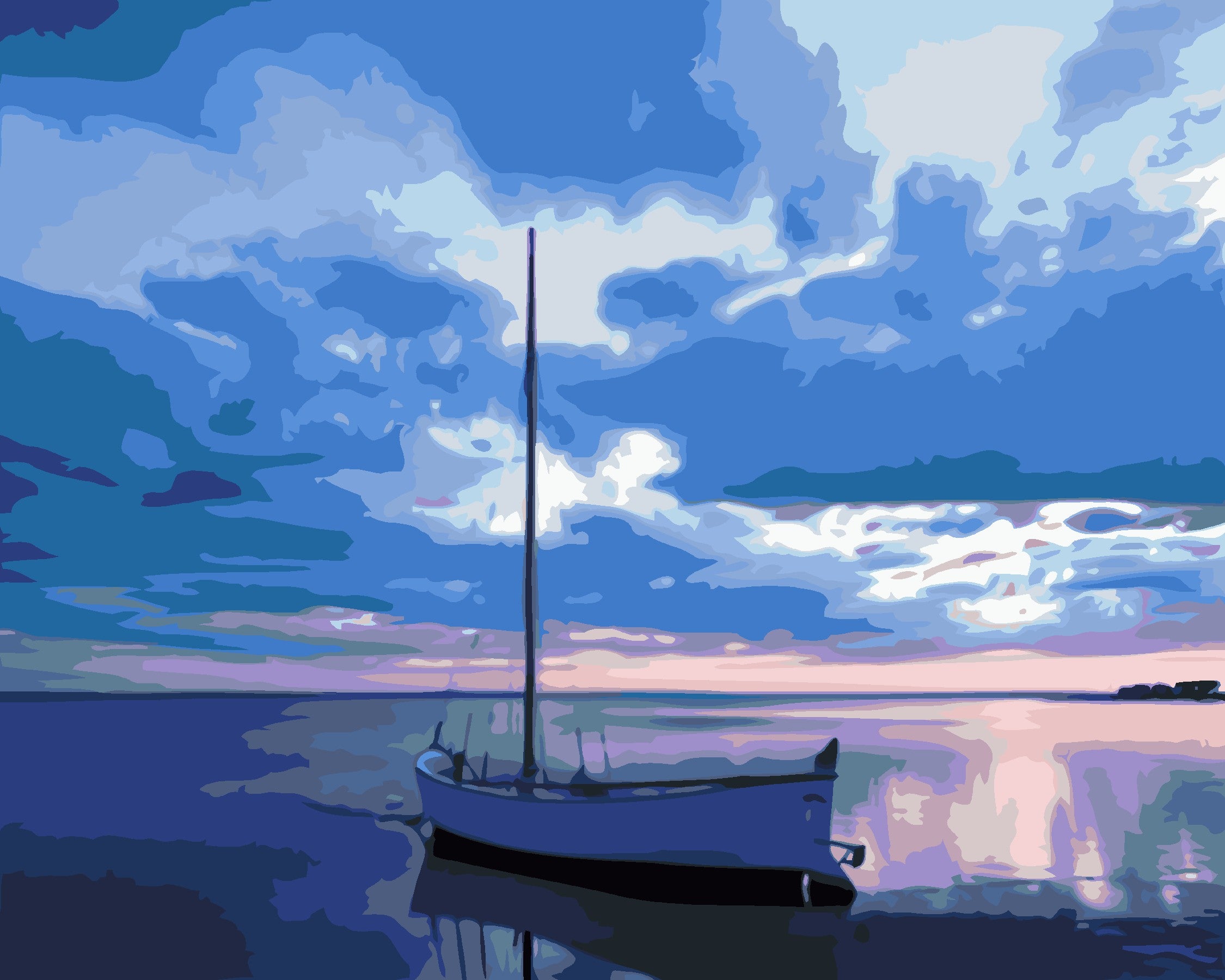 A Dreamy Boat-Paint by Numbers