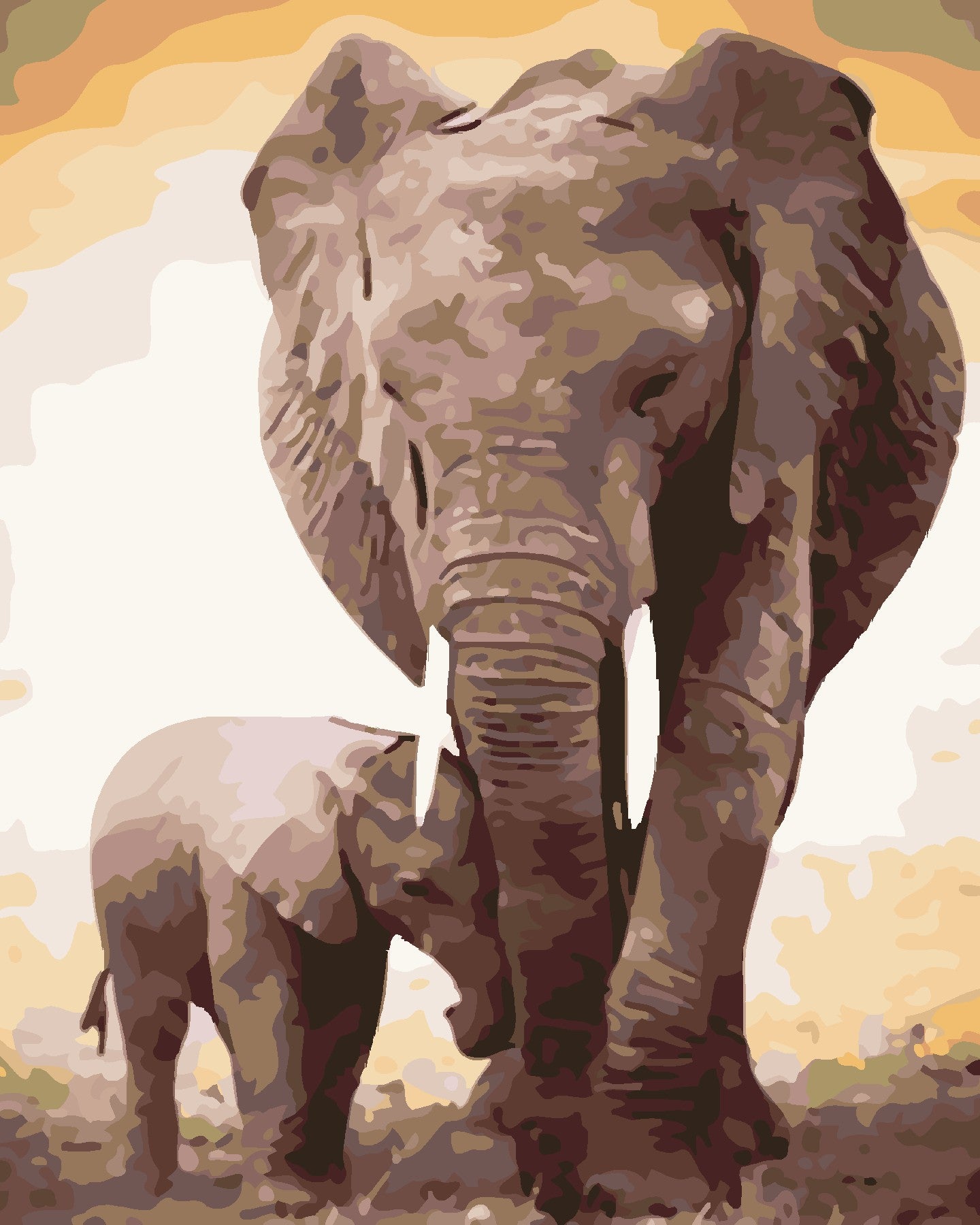 African elephant-Paint by Numbers