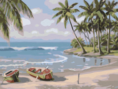 Beach Coconut Tree-Paint by Numbers