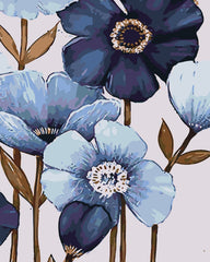 Blue Orchids Flowers-Paint by Numbers