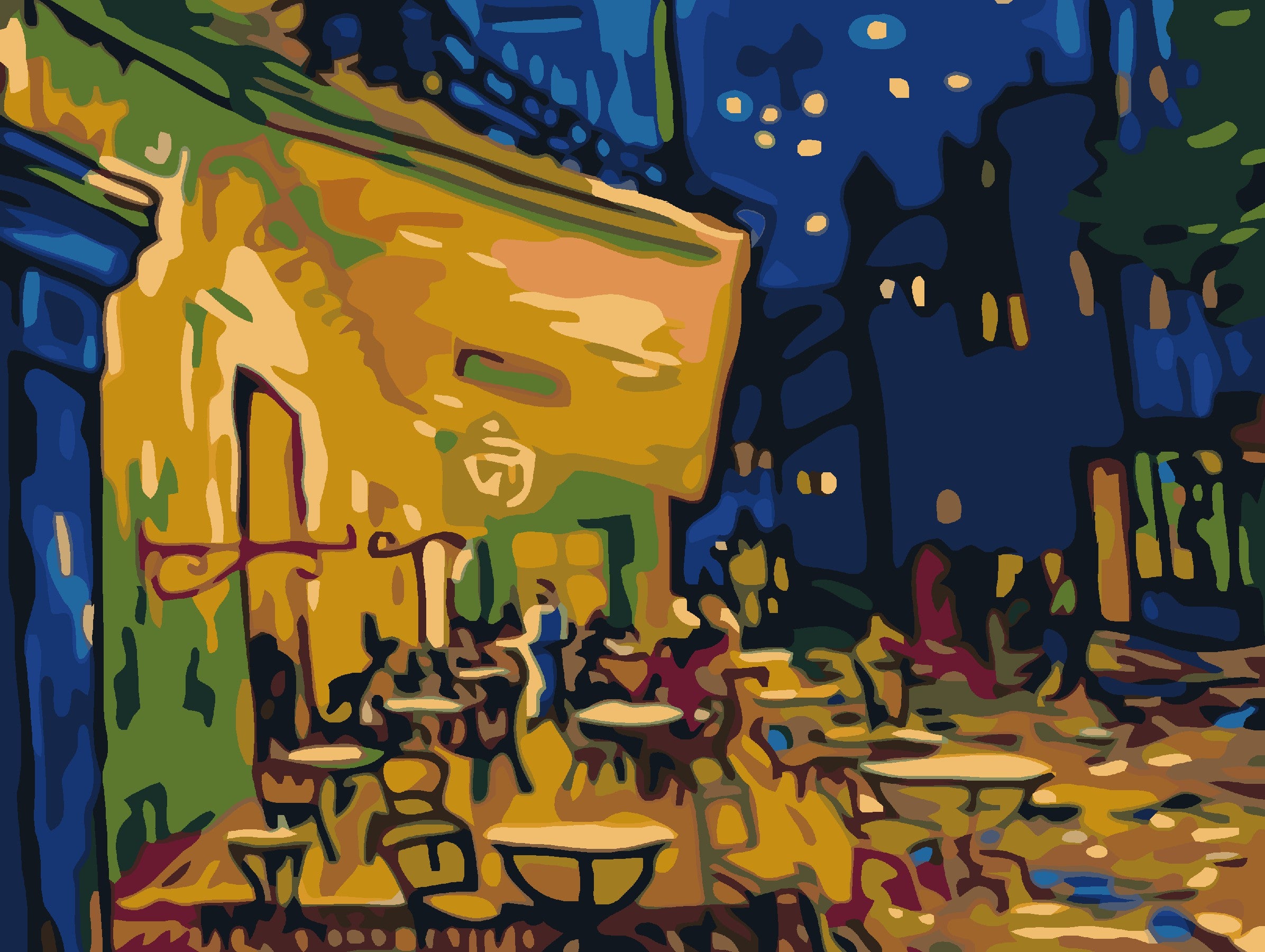 Cafe Terrace at Night-Van Gogh-Paint by Numbers