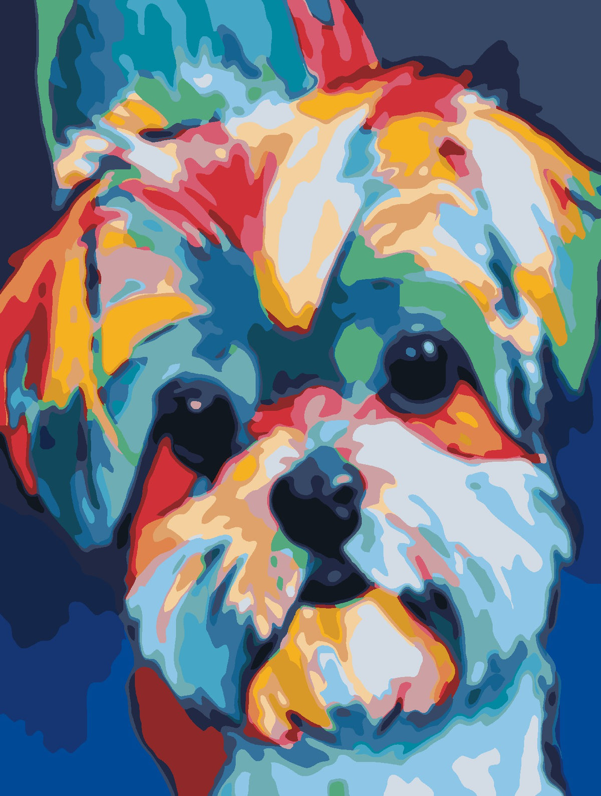 Colorful Cute Dog-Paint by Numbers