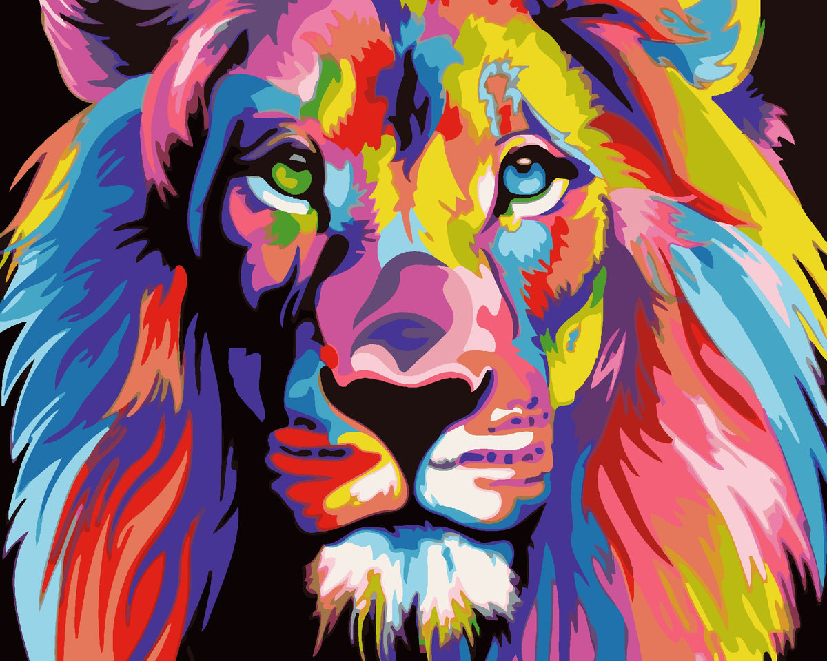 Colorful Lion-Paint by Numbers