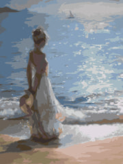 Girl by the Sea House-Paint by Numbers