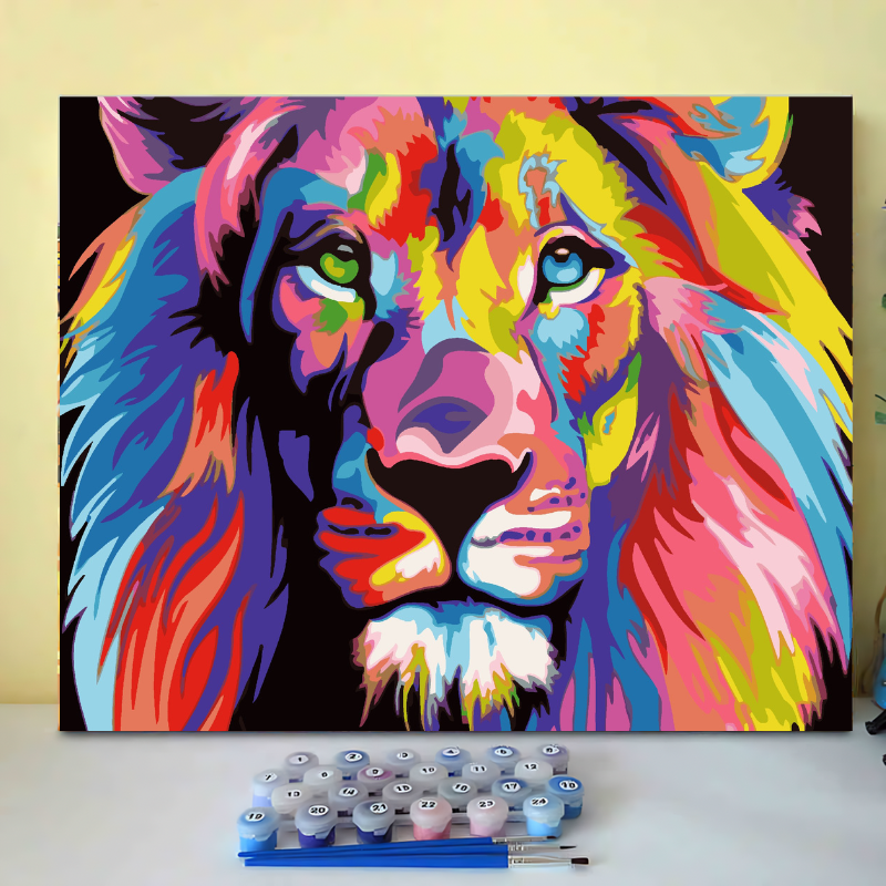 Colorful Lion-Paint by Numbers