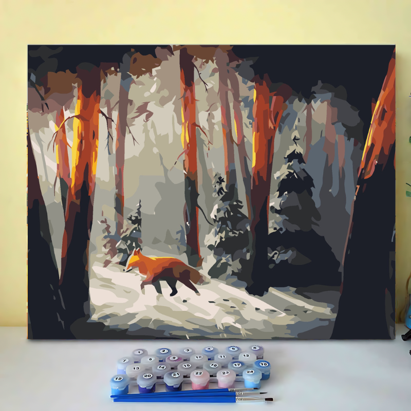 Winter Painted-Fox-Paint by Numbers