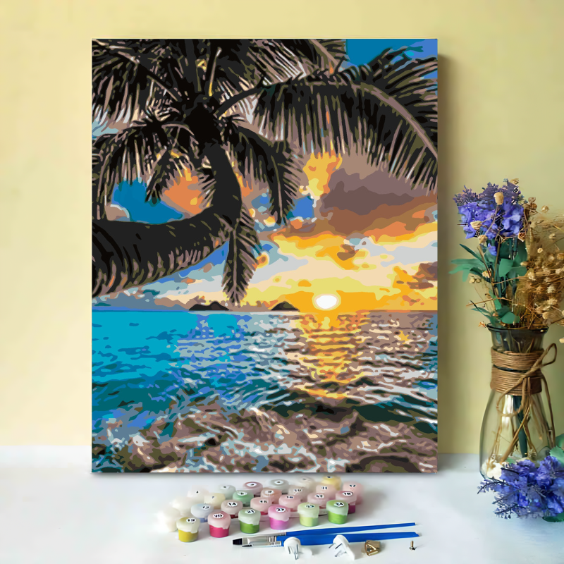 Sunshine Coconut Tree-Paint by Numbers