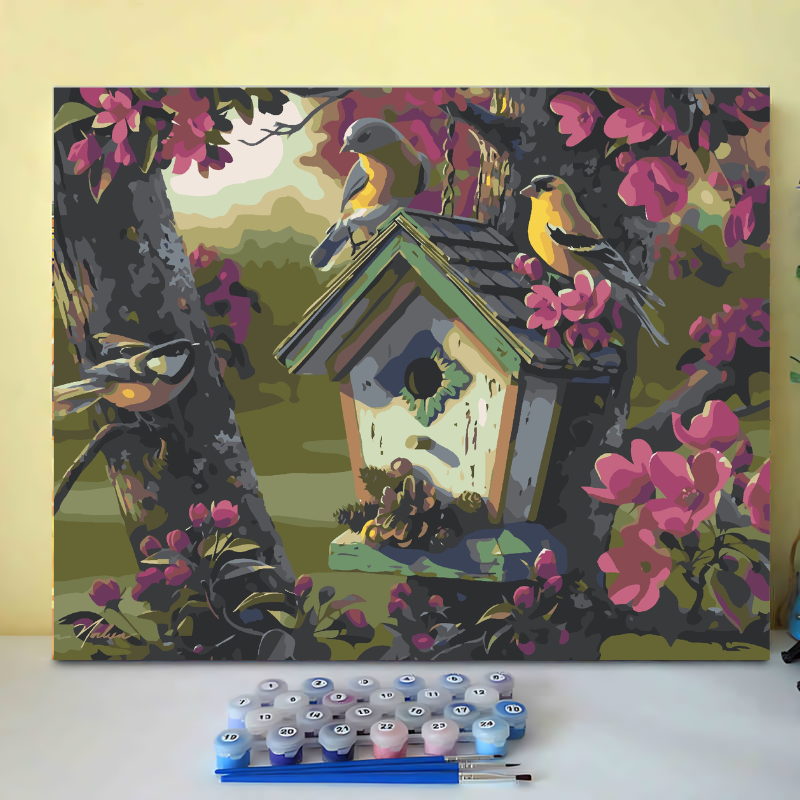 Birds House-Paint by Numbers