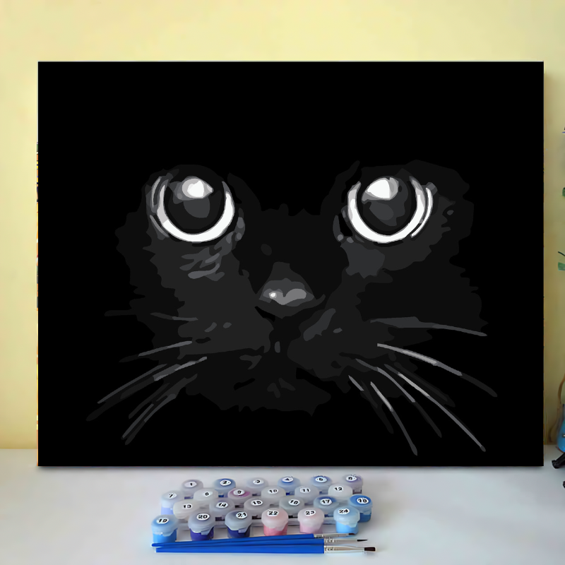 Terrifying Black Cat-Paint by Numbers