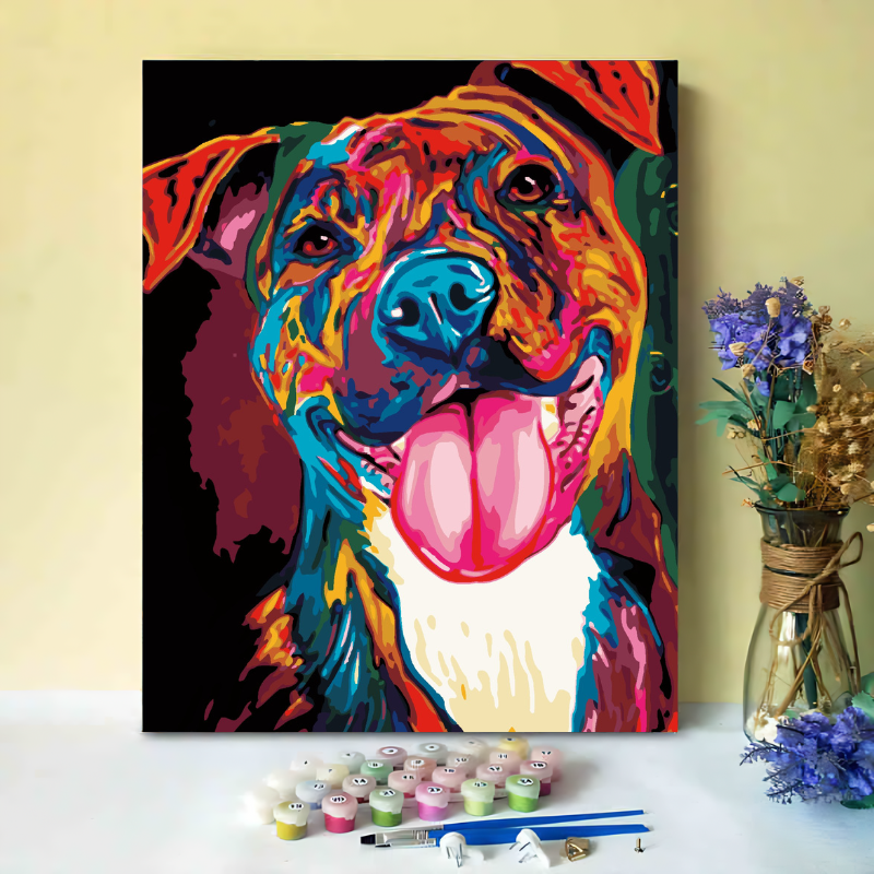 Colorful Dog 2-Paint by Numbers