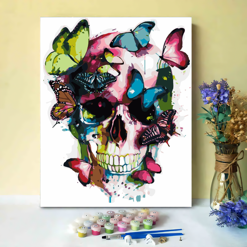 Skull Butterfly-Paint by Numbers