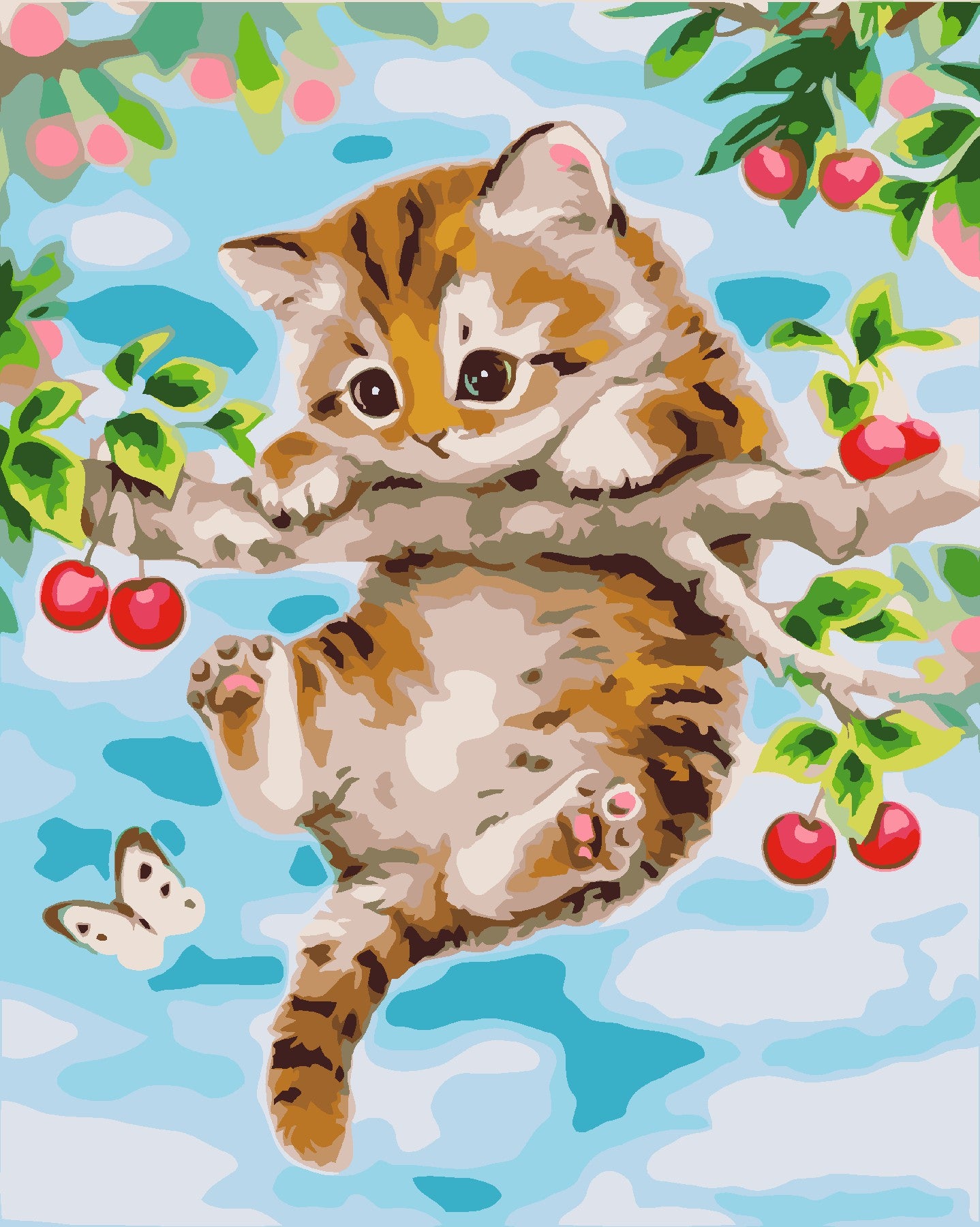 Little Cherry Cat-Paint by Numbers