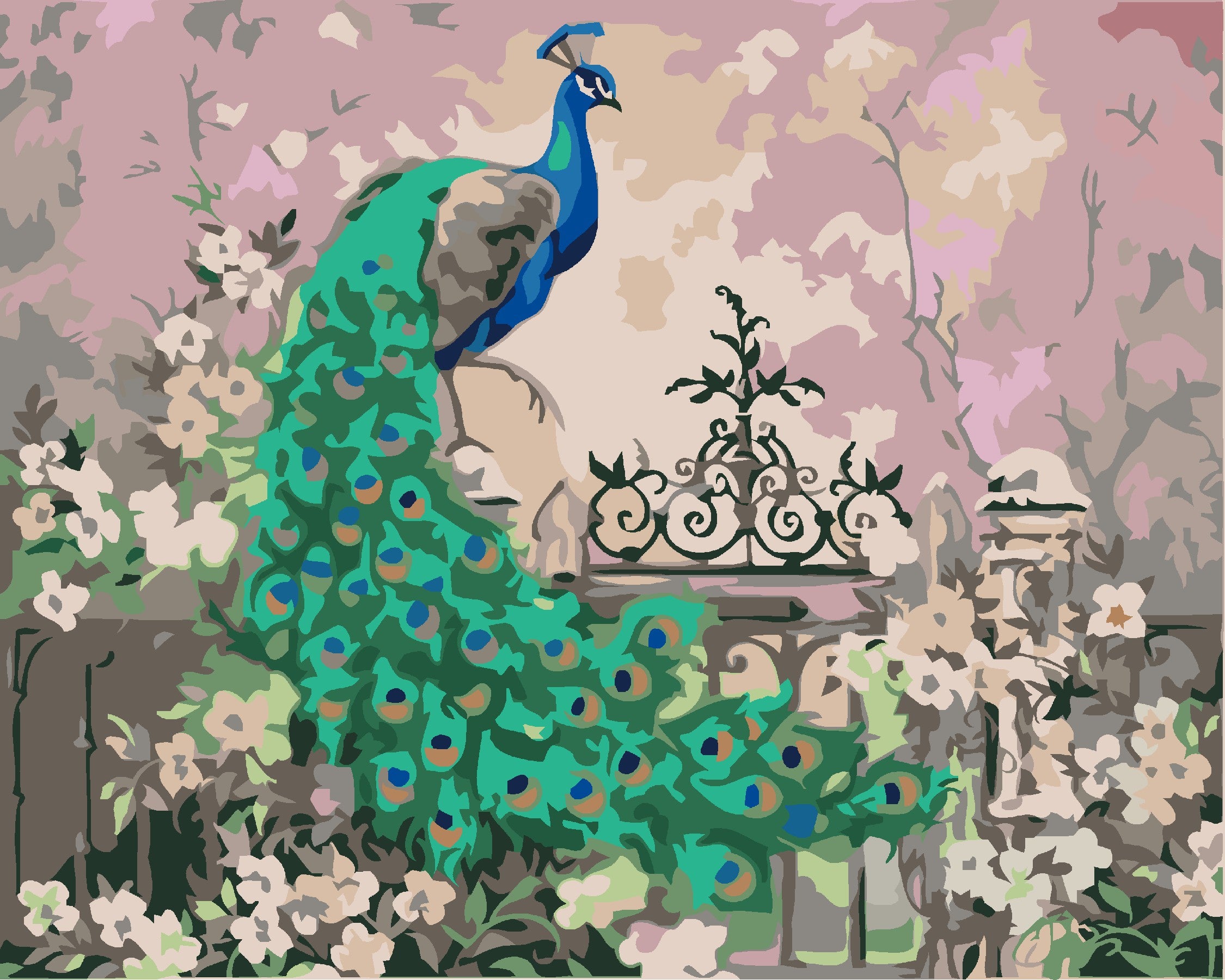 Peacock On The Door-Paint by Numbers