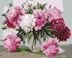 Peony Flowes in Vase-Paint by Numbers