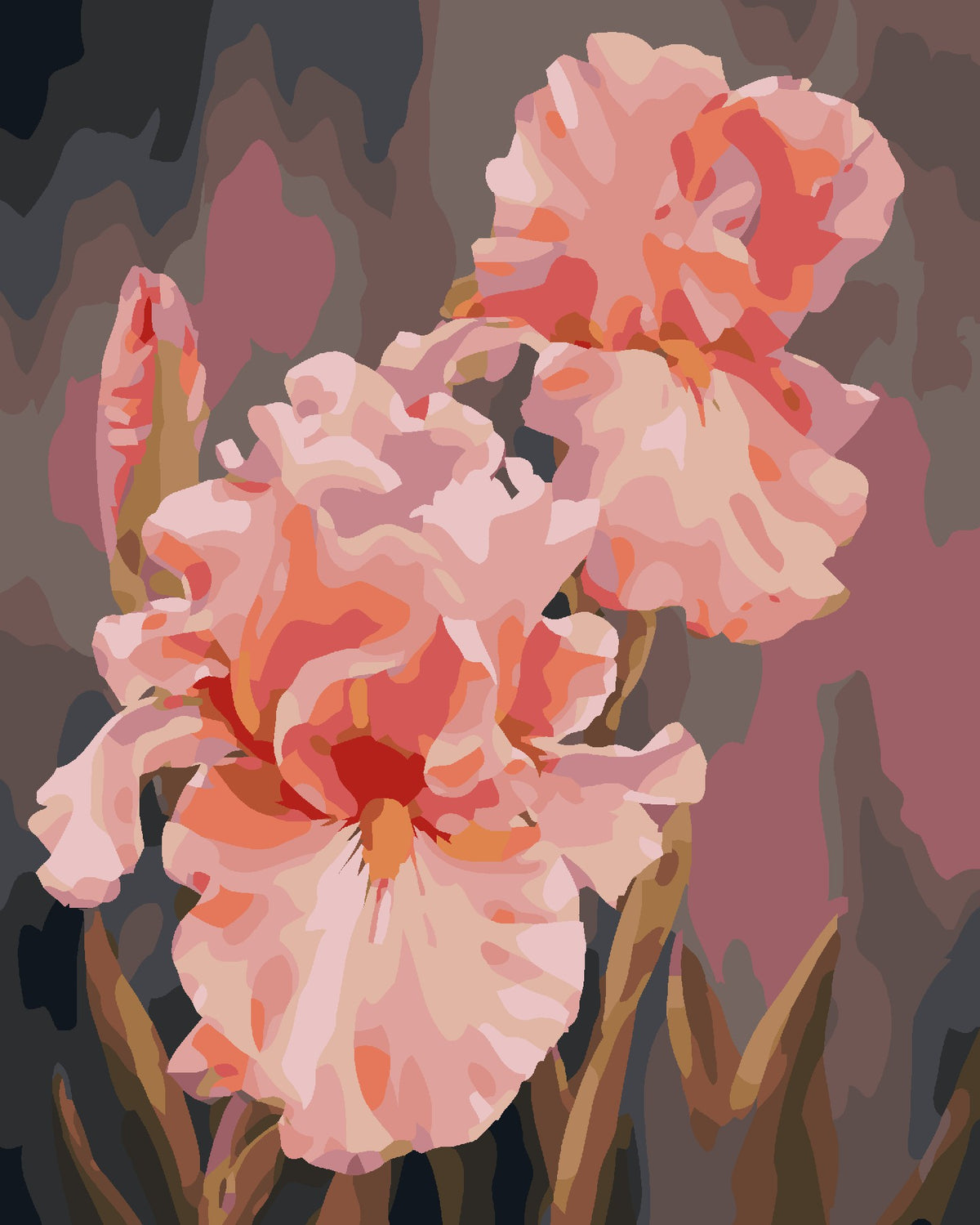 Pink Flowers-Paint by Numbers