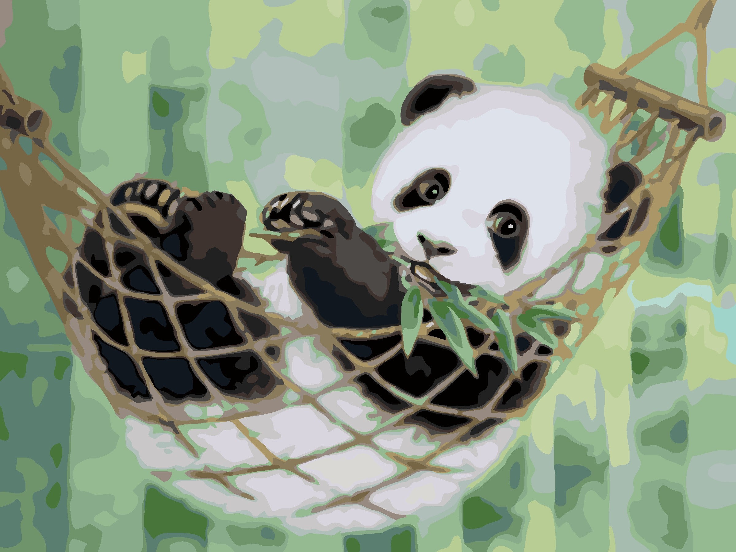 Resting Panda-Paint by Numbers