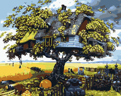 Rustic Tree House-Paint by Numbers