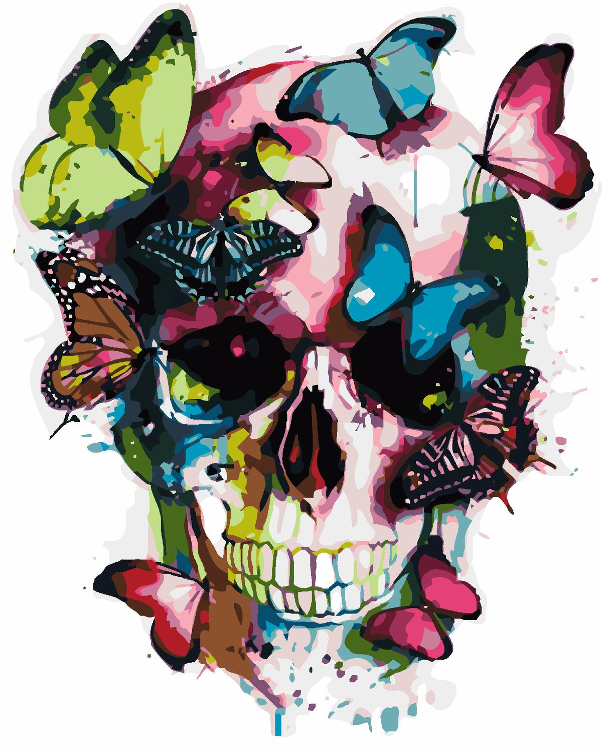 Skull Butterfly-Paint by Numbers