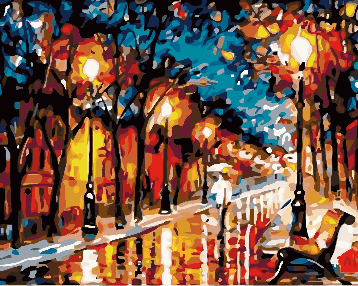 Street View - Leonid Afremov-Paint by Numbers