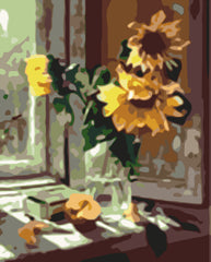 Sunflowers on the Windowsill-Paint by Numbers