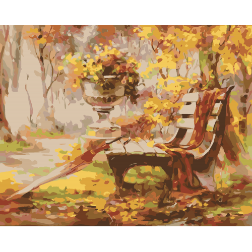 Autumn Bench-Paint by Numbers